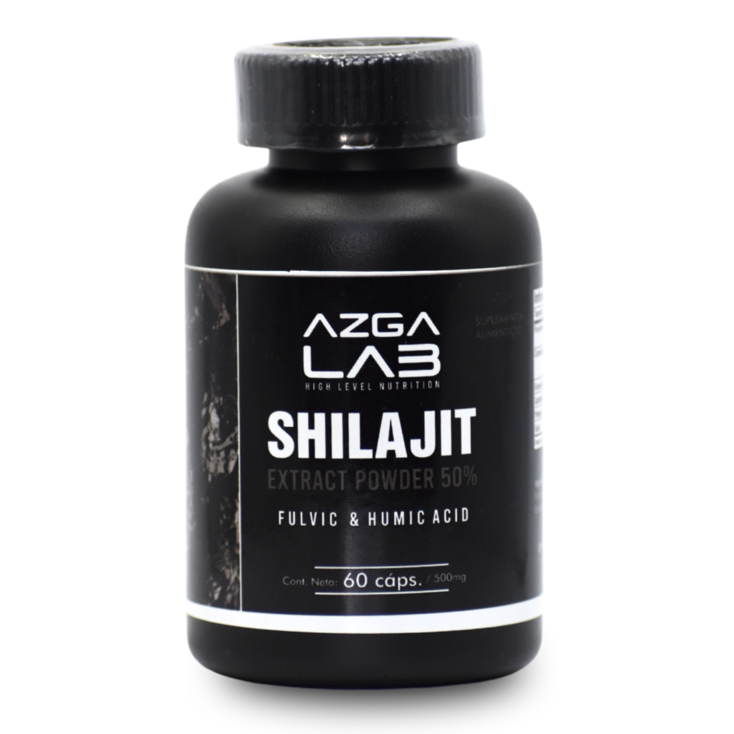 Shilajit Extract Powder 50% 60 Cápsulas 500 Mg C/u Azga Lab.