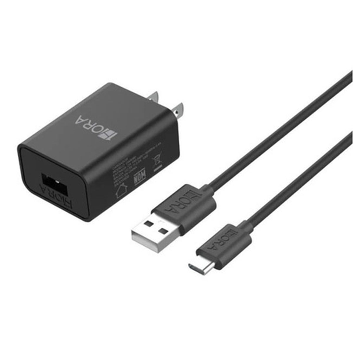 Combo Cargador Carga Rápida 2.4A y Cable Tipo C 1Hora Negro.