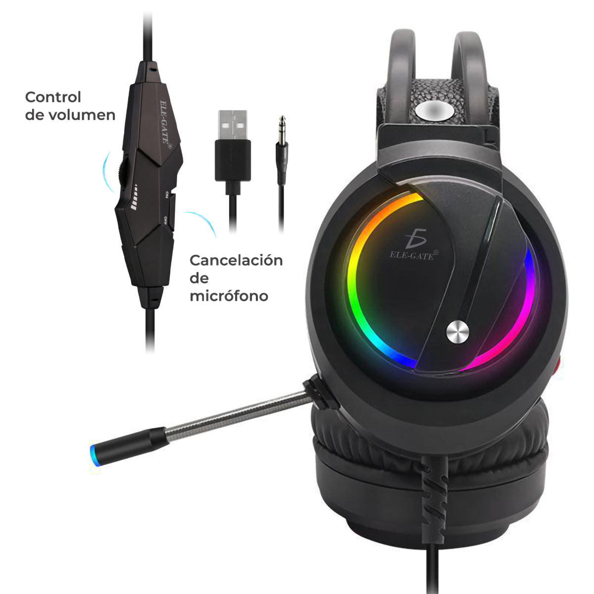 Diadema Headset Xbox PS Laptop PC Gamer RGB 3.5mm DMX42.