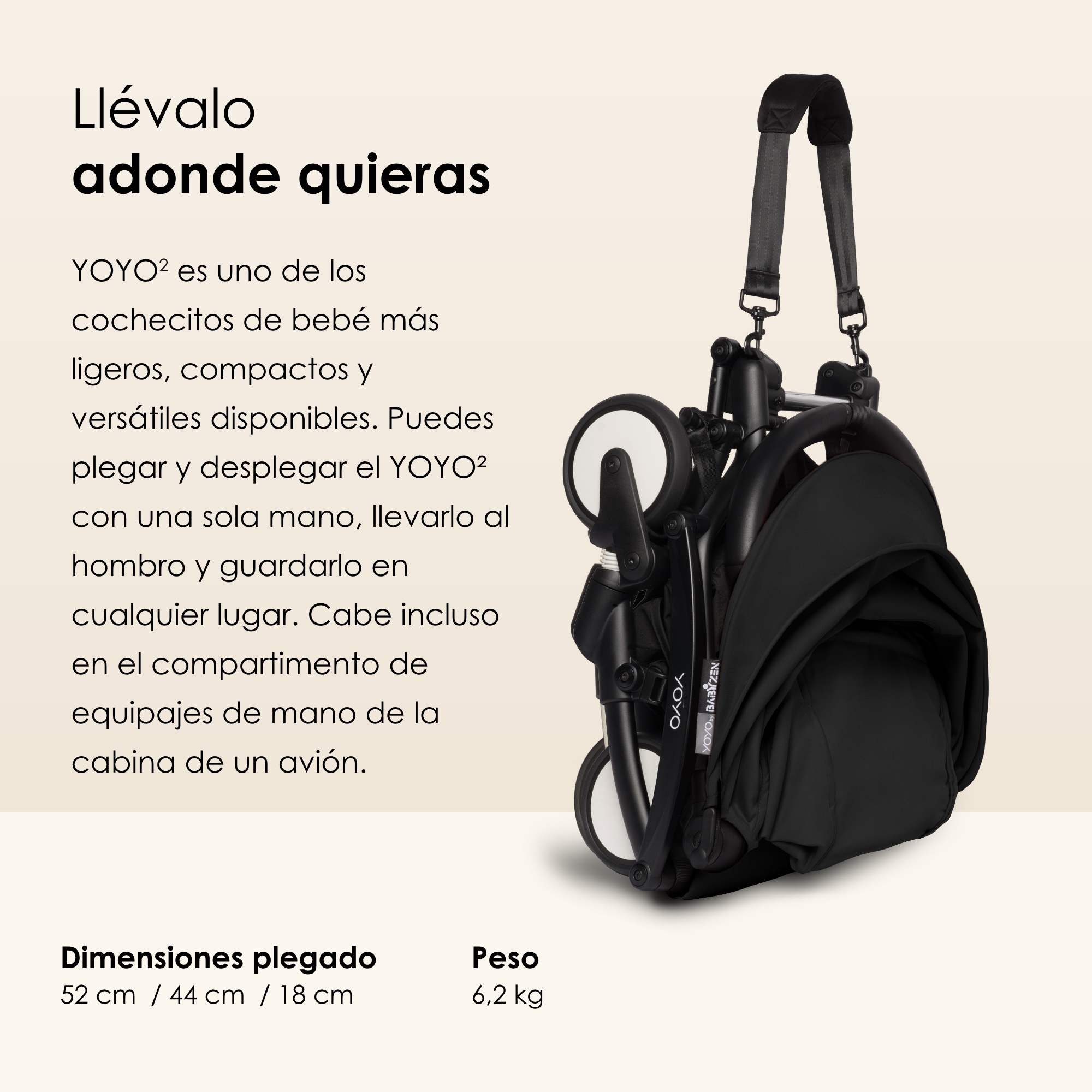 Yoyo² Babyzen Chasis Negro Y Color Pack 6+ Black.