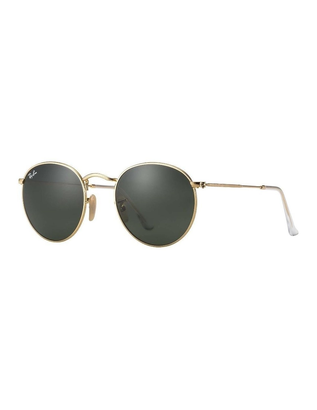 Lentes de sol Ray Ban Rb3447 001 Round Metal Negro G-15 Dorado Original