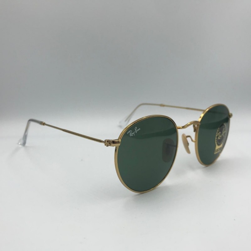 Lentes de sol Ray Ban Rb3447 001 Round Metal Negro G-15 Dorado Original