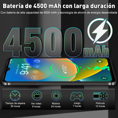 Kxd A07 Teléfono Dual Sim 8gb Ram + 128gb Rom Gran Pantalla 150hz Alta Frecuencia De Actualización 6.52 Pulgadas Con Desbloqueo Por Huella Digital.