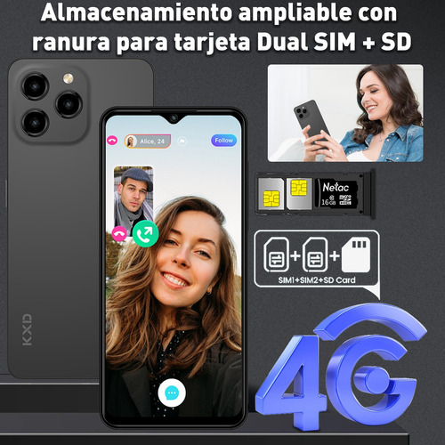Kxd A07 Teléfono Dual Sim 8gb Ram + 128gb Rom Gran Pantalla 150hz Alta Frecuencia De Actualización 6.52 Pulgadas Con Desbloqueo Por Huella Digital.