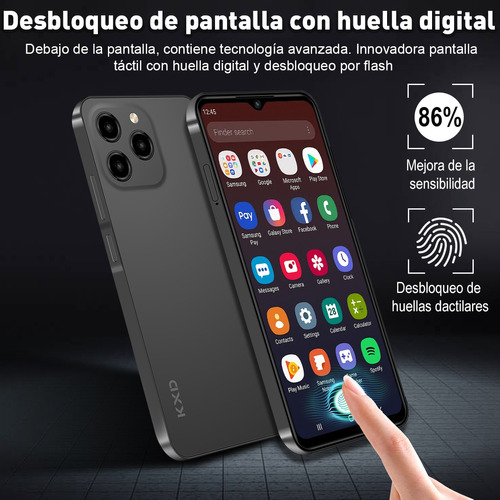 Kxd A07 Teléfono Dual Sim 8gb Ram + 128gb Rom Gran Pantalla 150hz Alta Frecuencia De Actualización 6.52 Pulgadas Con Desbloqueo Por Huella Digital.