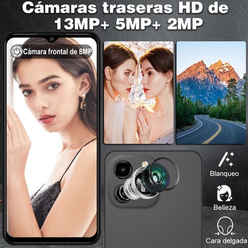 Kxd A07 Teléfono Dual Sim 8gb Ram + 128gb Rom Gran Pantalla 150hz Alta Frecuencia De Actualización 6.52 Pulgadas Con Desbloqueo Por Huella Digital.