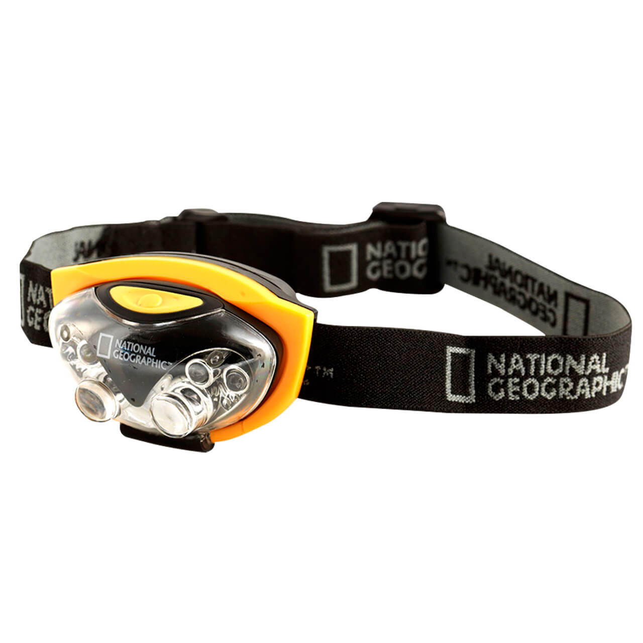 Linterna para cabeza de luz LED Nat Geo LNG6509, negro con amarillo.