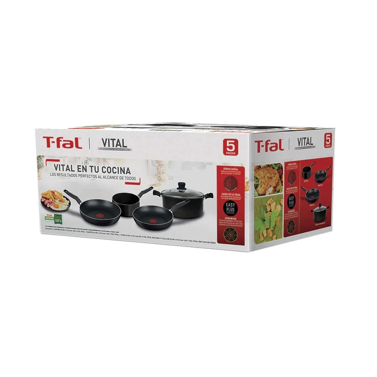 Batería de Cocina T-Fal Vital Antiadherente Piezas Thermo Señal