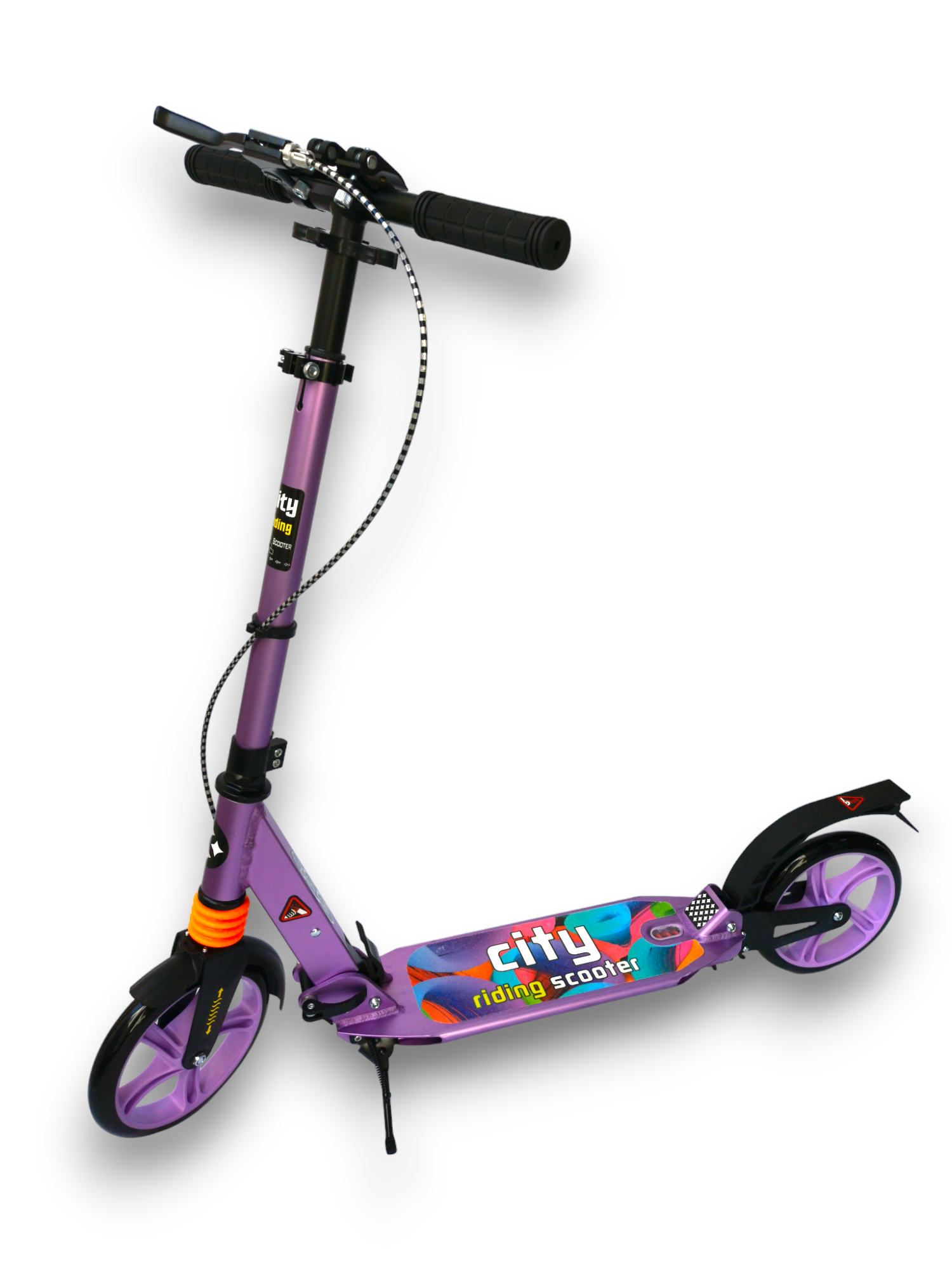 Scooter Patín Urbano Plegable Con Freno Morado.