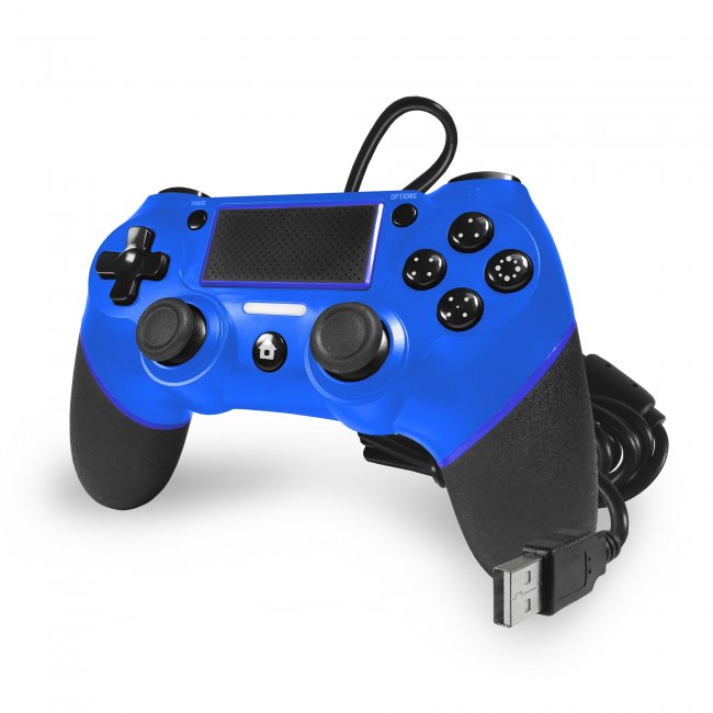 Control alambrico TKNO Champion compatible con PS4 Azul.
