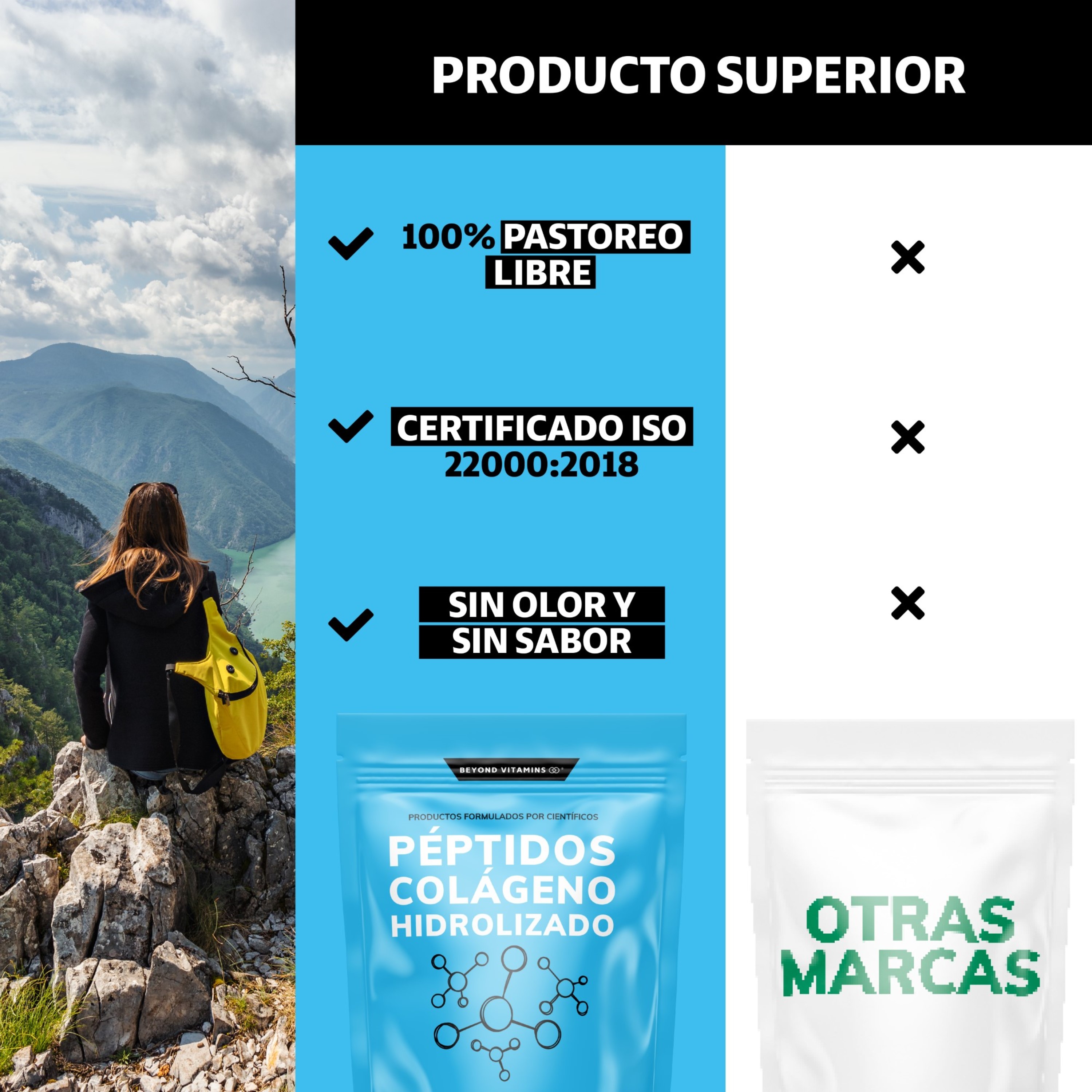Suplemento Alimenticio Beyond Vitamins Péptidos de Colágeno Hidrolizado 500 gr.