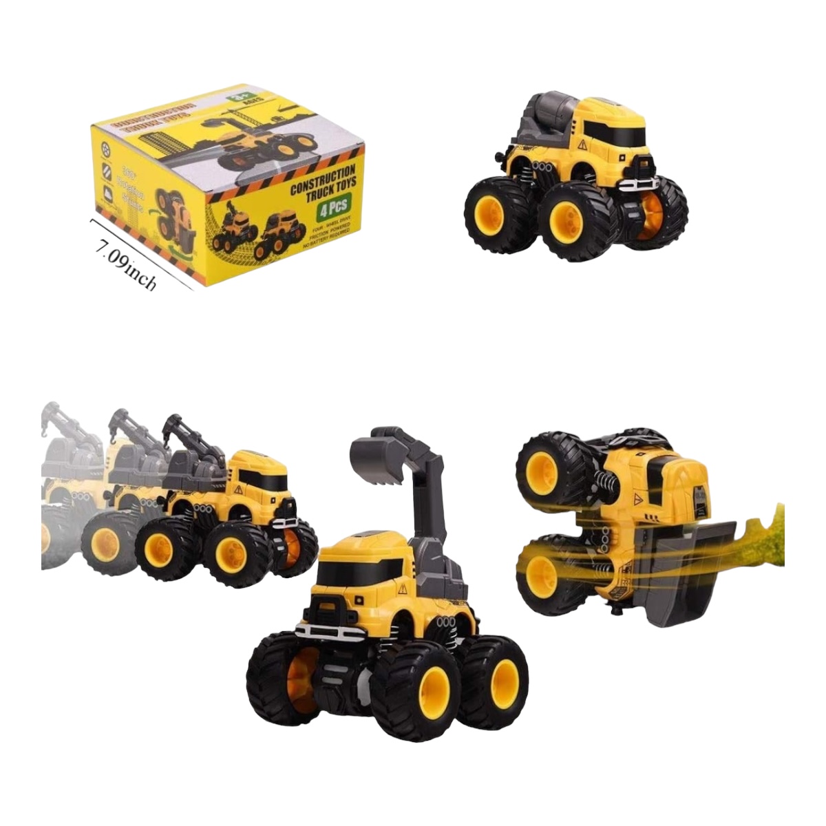 Lonandy Paquete De 4 Juguetes Para Camiones De Construcción.
