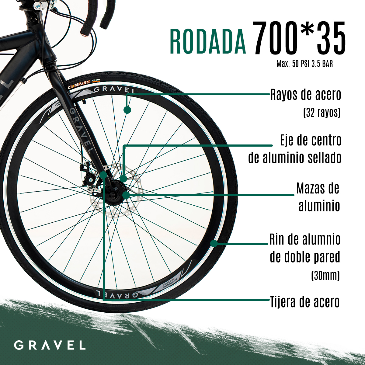 Bicicleta De Ruta Gravel Asphalt R700  51 Cm Color Negro mate Tamaño del cuadro 51 cm.