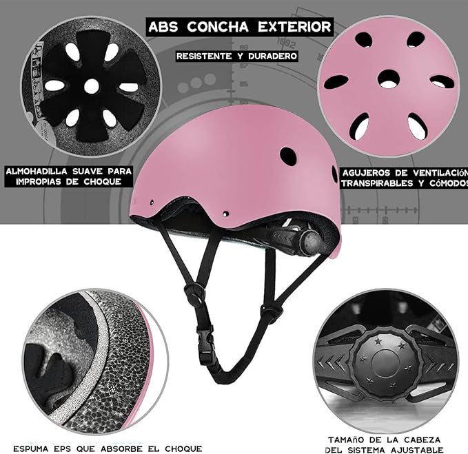 Casco y protecciones para niños fashion