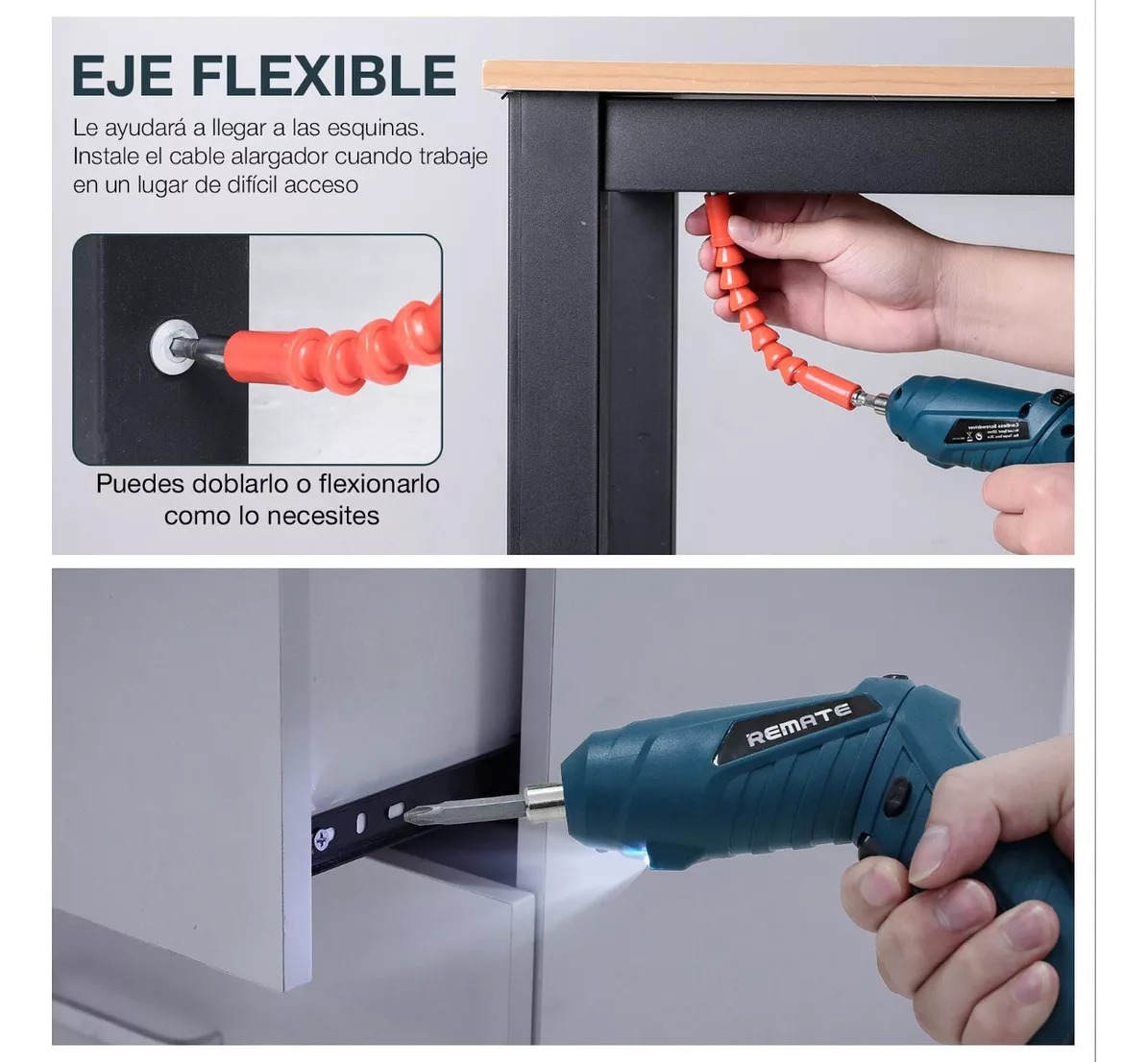 Kit De Desarmador Eléctrico Inalámbrico De 3.6v, 46 Piezas Color Azul