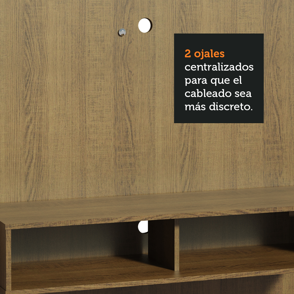 Centro De Entretenimiento Madesa Arizona 50 Pulgadas Marrón.