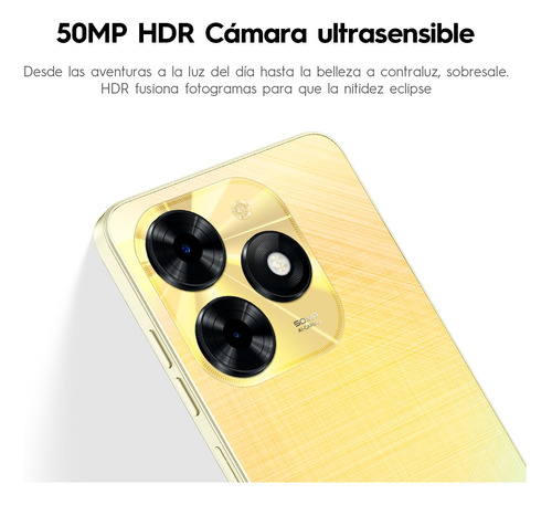 Celular Tecno Spark 20c 256gb Dorado 4gb Ram Dual Sim Cámara 50mp Asistente Ai 90hz Hd De 6.6'' Con Isla Dinámica