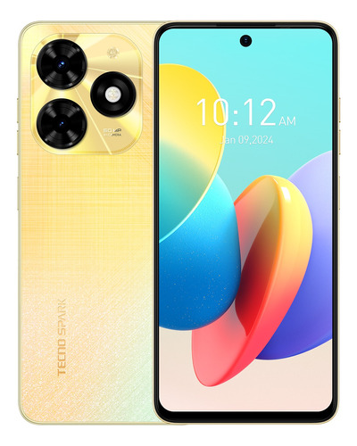Celular Tecno Spark 20c 256gb Dorado 4gb Ram Dual Sim Cámara 50mp Asistente Ai 90hz Hd De 6.6'' Con Isla Dinámica