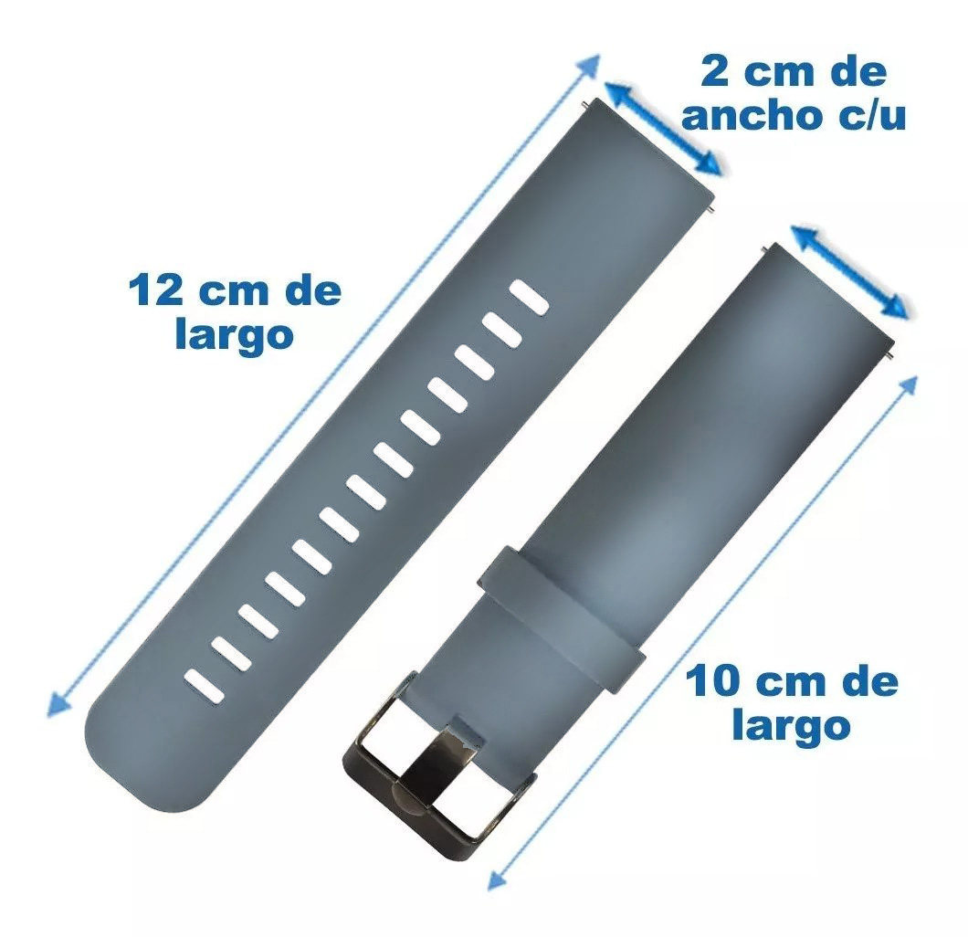 Correa Extensible Smartwatch Reloj Silicón Universal 2cm Gris.