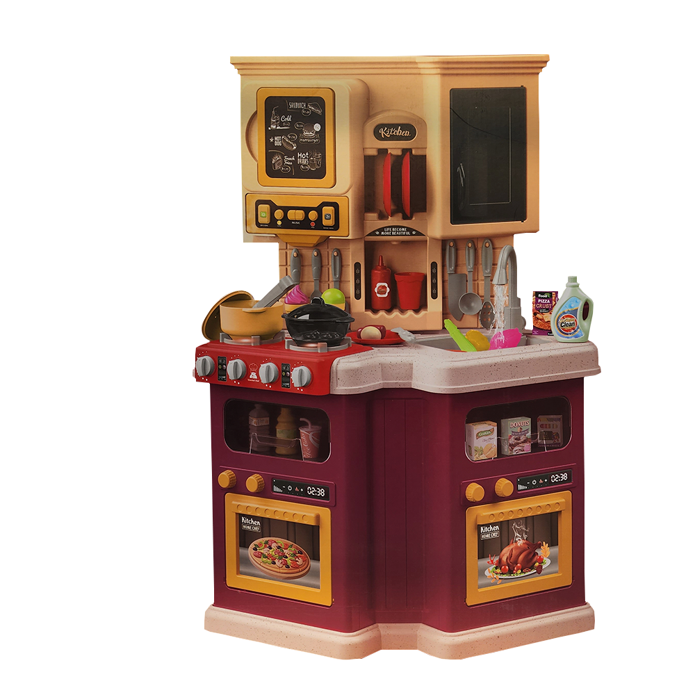 Cocinita Talented Chef 922-139 con Luz y Sonido Guinda 77 pz.