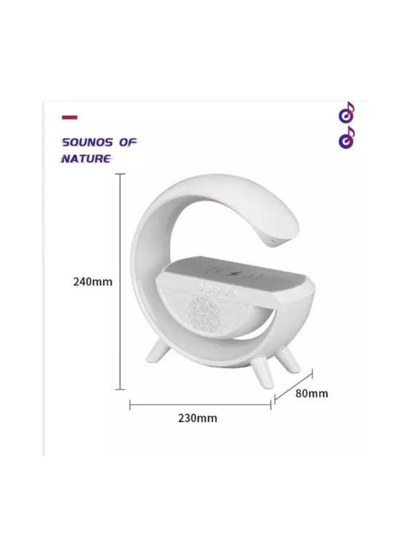 Bocina Lampara Luz Led Rgb con Cargador Inalámbrico Carga Rápida.