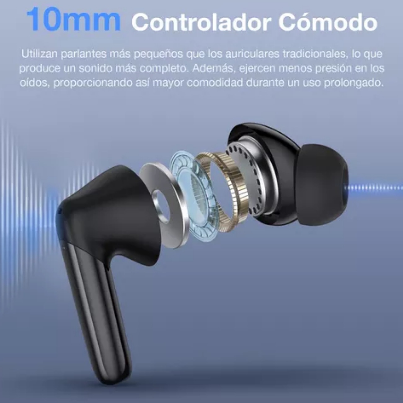 Audífonos In-ear Inalámbricos Bluetooth 5.3 Negro 1hora Aut20