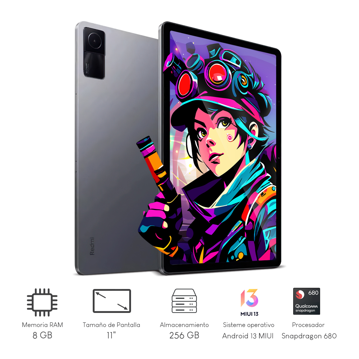 Tablet Xiaomi Redmi Pad SE 8gb 256gb 11Pulg 90hz Graphite Gray.
