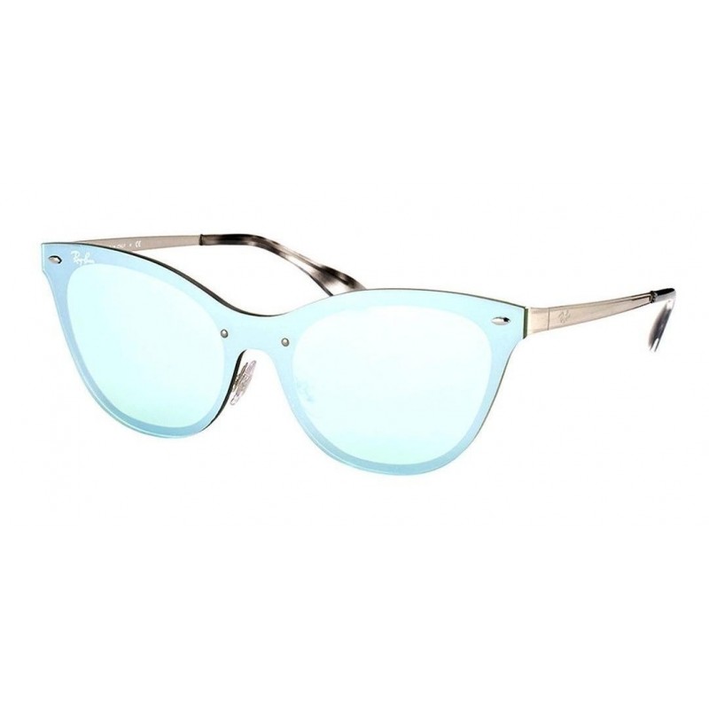 Lentes de sol Ray Ban Rb3580n 042/30 Eye Cat Blaze Plata espejo gris Original