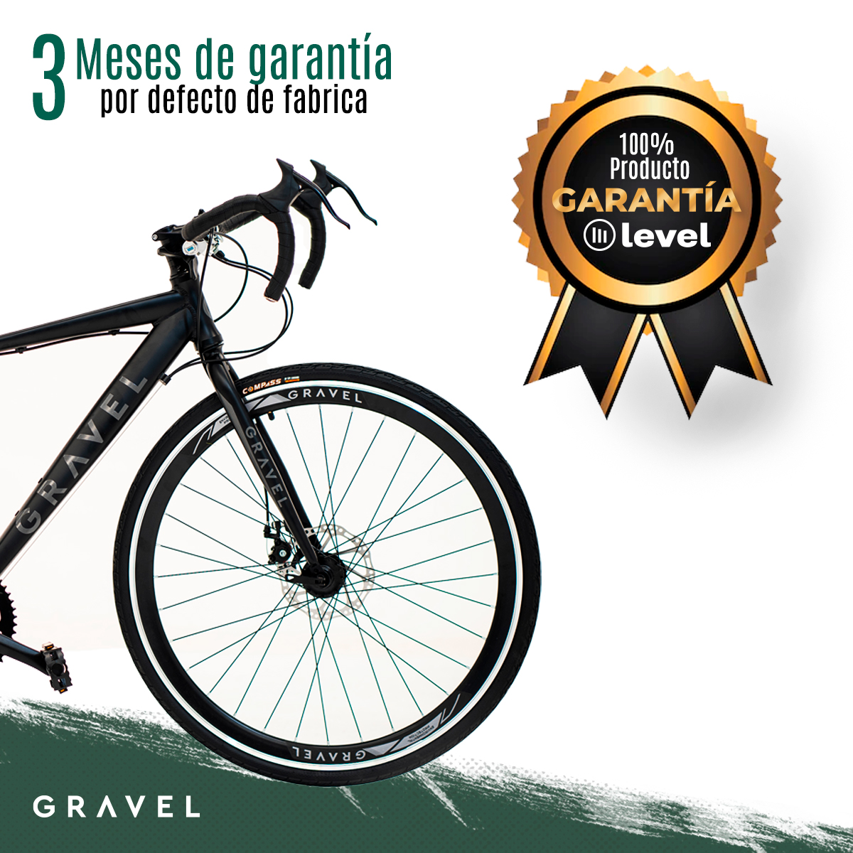 Bicicleta De Ruta Gravel Asphalt R700  Color Negro mate Tamaño del cuadro 54 cm.