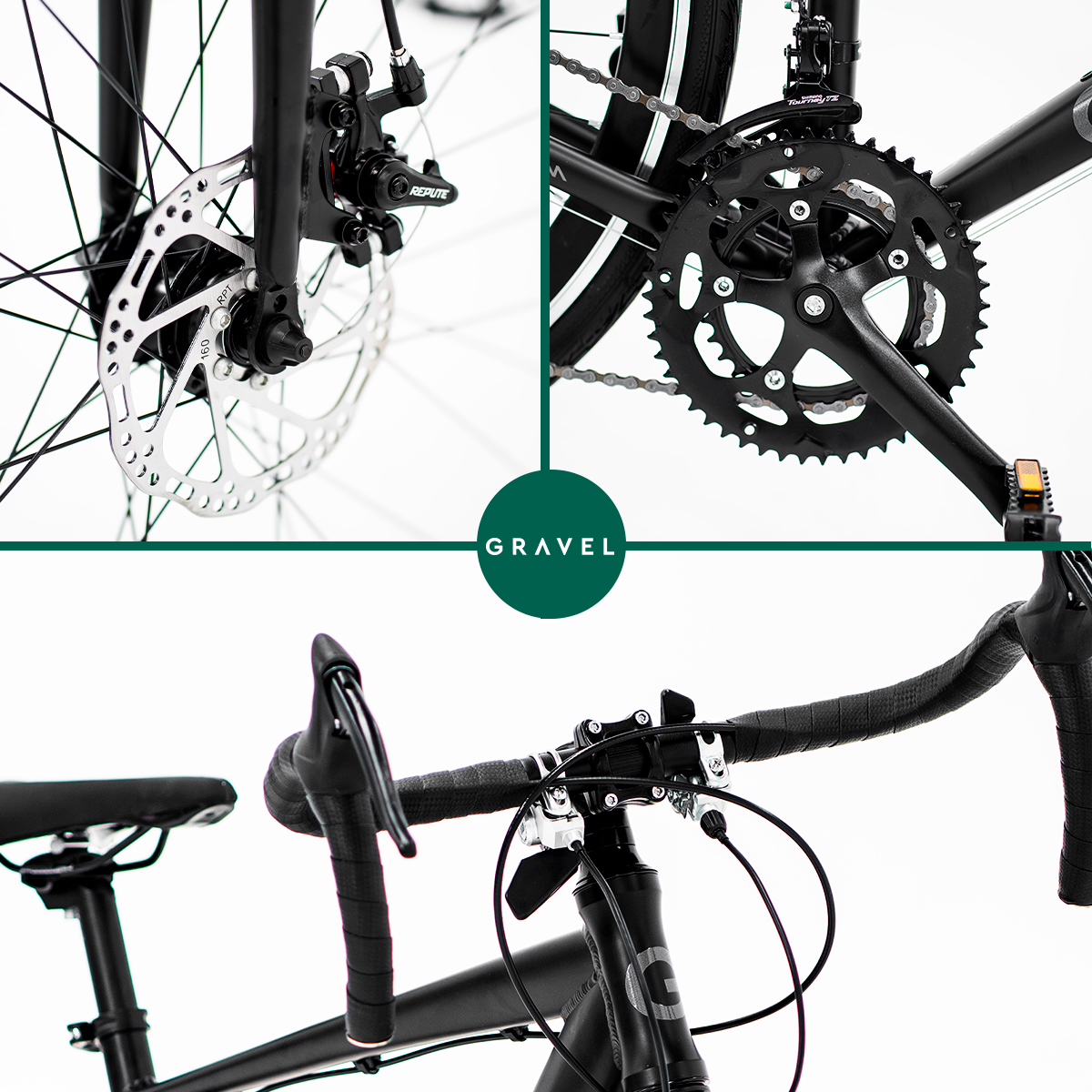 Bicicleta De Ruta Gravel Asphalt R700  Color Negro mate Tamaño del cuadro 54 cm.