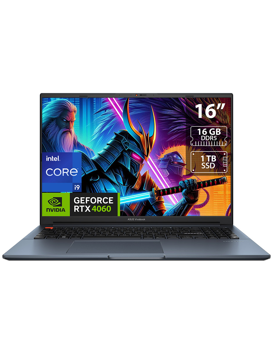 Laptop Gamer ASUS Vivobook Pro: Intel Core i9 13900H (Hasta 5.4 GHz), RAM 16GB DDR5, SSD 1TB, Pantalla 16" LED, NVIDIA GeForce RTX 4060, W11H