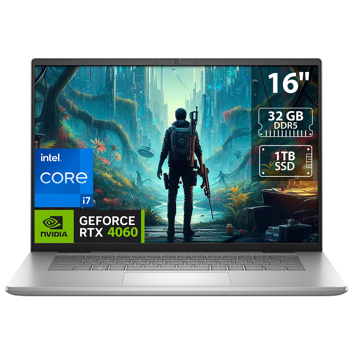 Laptop Gamer DELL Inspiron Plus 7630: Intel Core i7 13620H (hasta 4.9 GHz), RAM 32GB DDR5, SSD 1TB, Pantalla 16" LED, NVIDIA GeForce RTX 4060,W11H