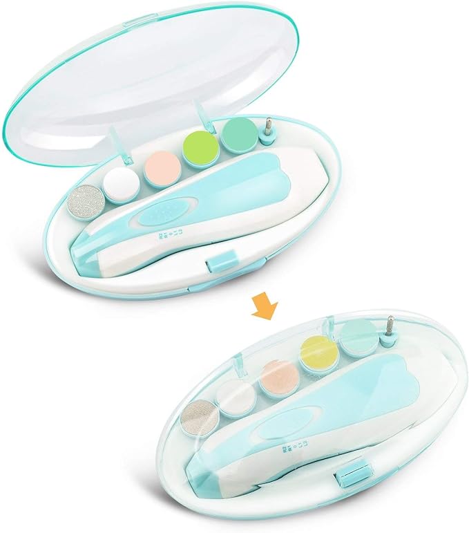 AXIDUN-Lima de uñas para bebé, Cortaúñas para bebé, Pulidora de uñas para bebé, Cortaúñas Versátiles，Lima de uñas para el cuidado del bebé(Verde).