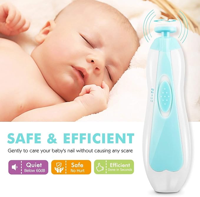 AXIDUN-Lima de uñas para bebé, Cortaúñas para bebé, Pulidora de uñas para bebé, Cortaúñas Versátiles，Lima de uñas para el cuidado del bebé(Verde).