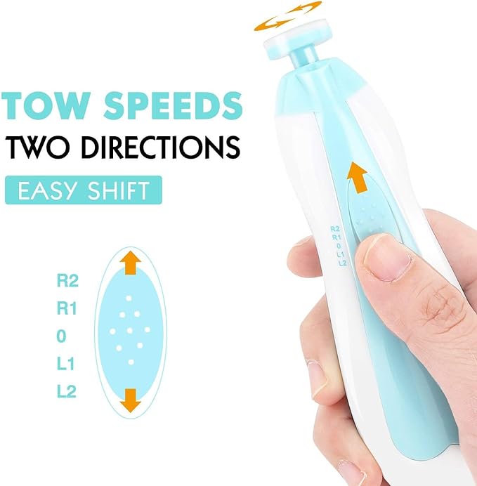 AXIDUN-Lima de uñas para bebé, Cortaúñas para bebé, Pulidora de uñas para bebé, Cortaúñas Versátiles，Lima de uñas para el cuidado del bebé(Verde).