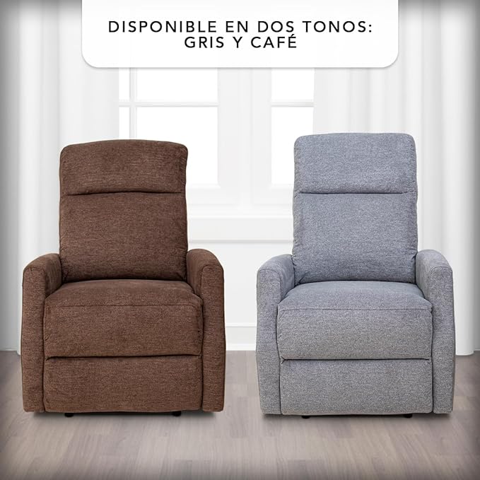 Sillón Reclinable Eléctrico Bonny de Tela Color Café