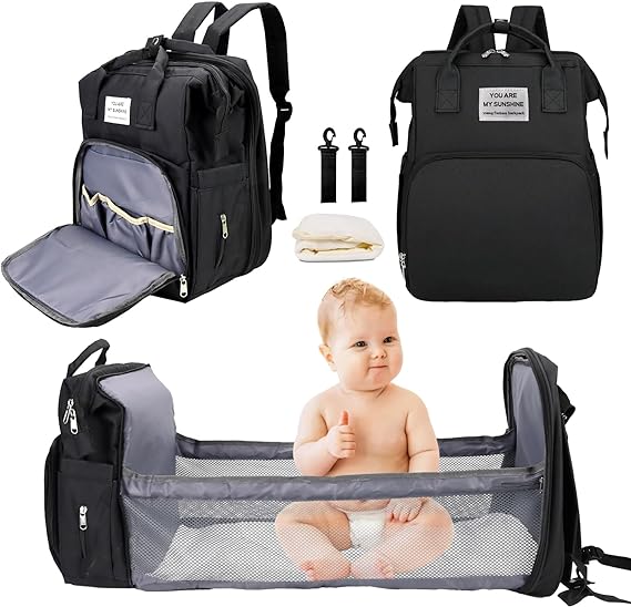 A Mochila Pañalera Para Bebé,Bolsa Para Pañales De Gran Capacidad, Impermeable Y Resistente Al Desgaste, Mochila Viaje Bebe Multifuncional,Puede Almacenar Biberones, Pañales, Leche En Polvo, Ropa.