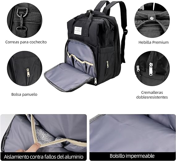 A Mochila Panalera Para Bebe Bolsa Para Panales De Gran Capacidad Impermeable Y Resistente Al Desgaste