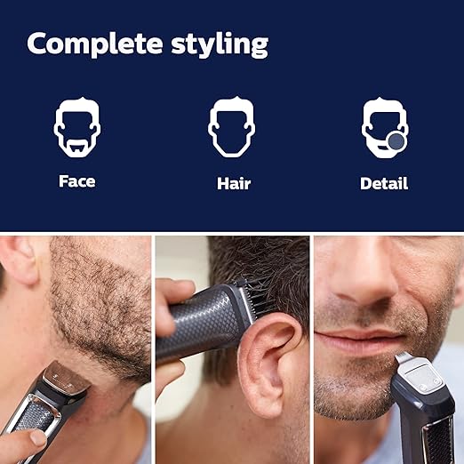 A  Maquina para cortar cabello- todo en uno serie 3000, kit de aseo para hombre, 13 piezas, para barba, cara, nariz y oreja, recortadora de pelo y cortapelos sin necesidad de aceite de cuchilla, MG3750/60.