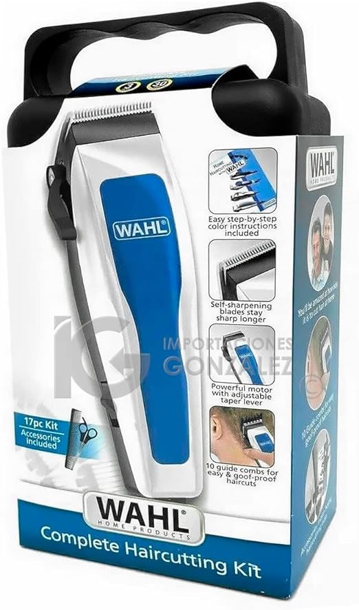 A Maquina Wahl Para Cortar Cabello Y Barba Kit Completo 17 Piezas.