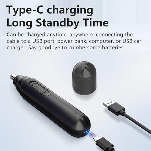 A Sendowtek Recortadora de Nariz Eléctrico, Depiladora de Nariz Hombre, Cortador de Vello Naríz Recargable, Maquina Vello Nariz, Electric Nose Trimmer con Cabezal de Repuesto, Indoloro, Impermeable.
