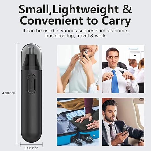 A Sendowtek Recortadora de Nariz Eléctrico, Depiladora de Nariz Hombre, Cortador de Vello Naríz Recargable, Maquina Vello Nariz, Electric Nose Trimmer con Cabezal de Repuesto, Indoloro, Impermeable.