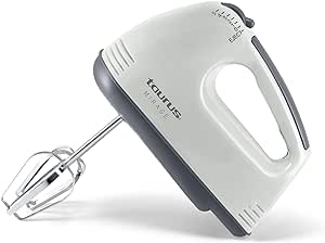 A TAURUS MX-100 MIRAGE Batidora Manual, 5 Velocidades, Batidores y Amasadores Incluidos, Práctica y Versátil, 100 W de potencia, Sistema de seguridad,color gris.