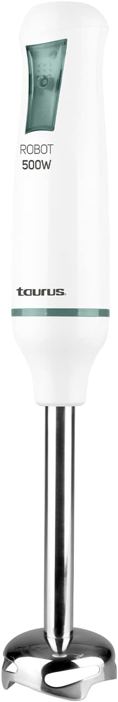 A TAURUS ROBOT 500 INOX Batidora de Inmersión 500 W | Acero Inoxidable | Caña Desmontable | Turbo Rotation System | Control Pulso | Diseño Ergonómico y Anti Salpicaduras.