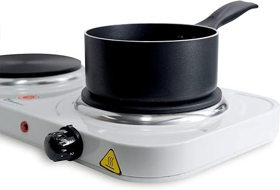 Koblenz Parrilla eléctrica Koblenz de Quemadores Dobles de Disco de Hierro para una Mayor Distribución de Calor, Termostato de Seguridad, 5 Niveles de Calentamiento, Indicador Luminoso (PEKM-2000 HG).