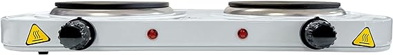 Koblenz Parrilla eléctrica Koblenz de Quemadores Dobles de Disco de Hierro para una Mayor Distribución de Calor, Termostato de Seguridad, 5 Niveles de Calentamiento, Indicador Luminoso (PEKM-2000 HG).