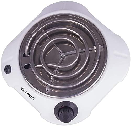 TAURUS ALPHA | Parrilla Eléctrica 1 Quemador | Termostato de Seguridad Evita Sobre Calentamiento | Control de Temp | Resistencia Aplanada para Mayor Estabilidad | Indicador Luminoso | 700 W.