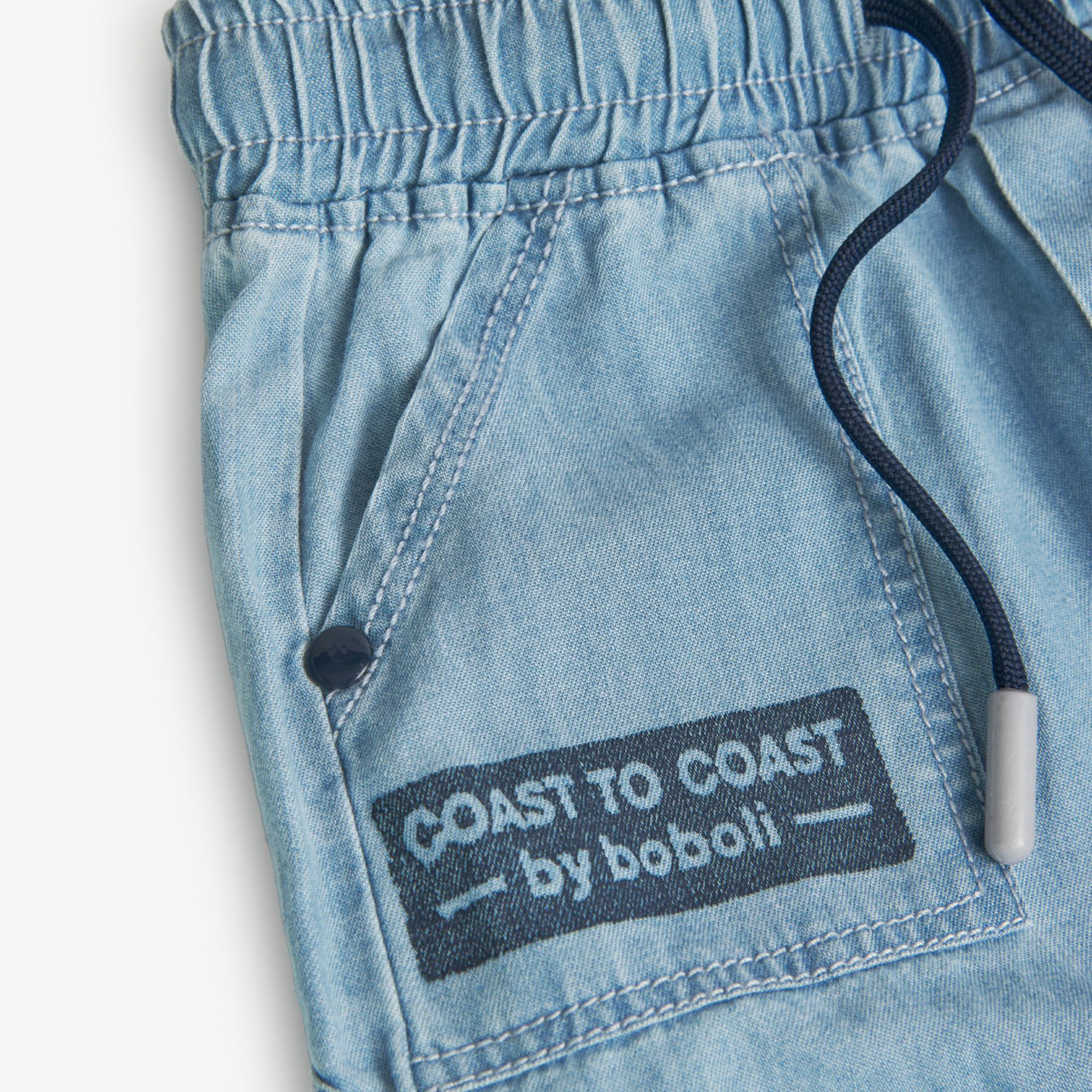 Bermuda Denim Para Niño En Color Bleach BOBOLI.