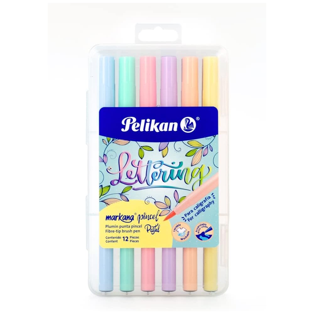 Pelikan Marcadores Punta Pincel, Markana Pastel Lettering, 12 Piezas