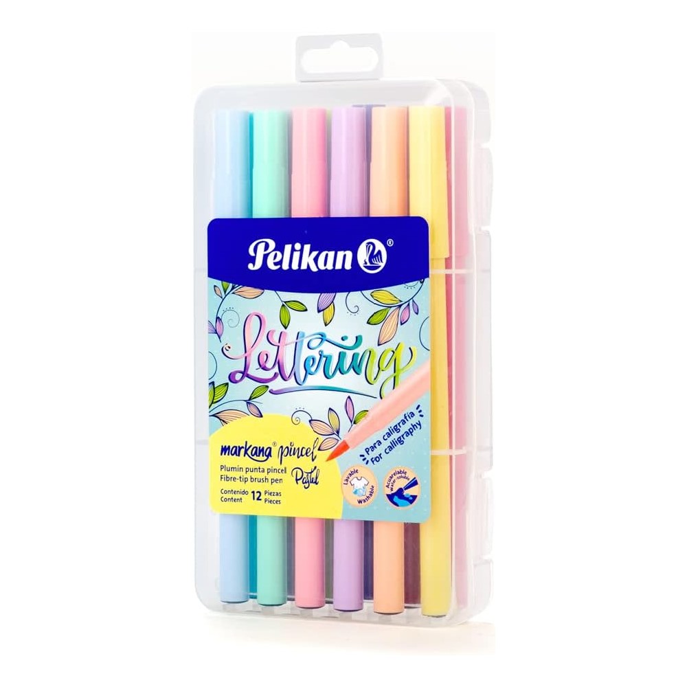 Pelikan Marcadores Punta Pincel, Markana Pastel Lettering, 12 Piezas